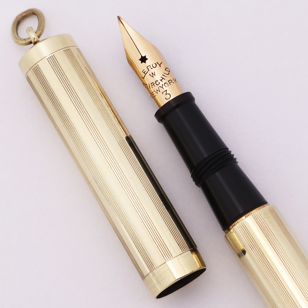 P38【万年筆　14K 585】　WELL ウエル Leroy Fairchild Telescoping Fountain Pen - 14k Gold, Eyedropper